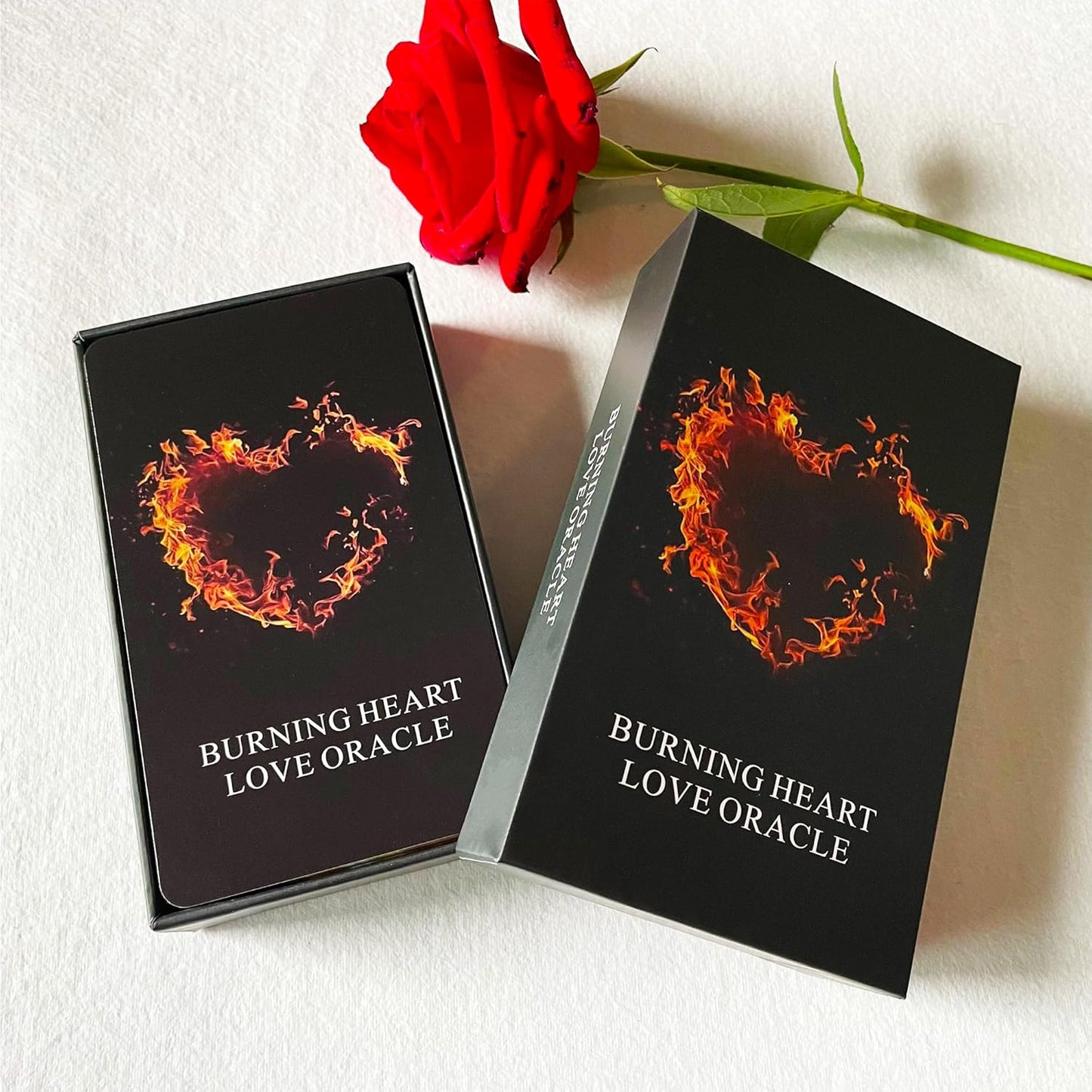 Burning Heart Love Oracle Cards Deck, Twin Flame Oracle Cards, Oracle Deck Help You Gain Insight into What The Person is Thinking or Trying to Communicate with You