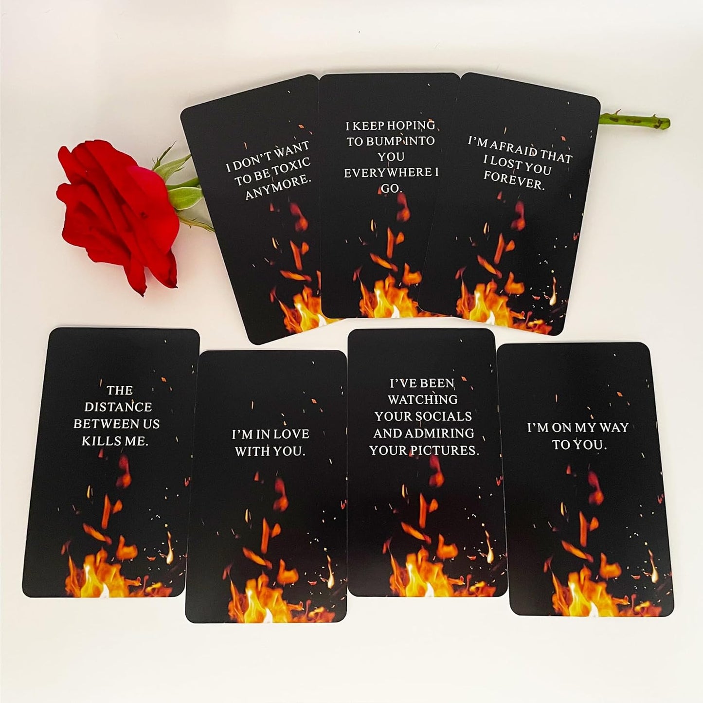 Burning Heart Love Oracle Cards Deck, Twin Flame Oracle Cards, Oracle Deck Help You Gain Insight into What The Person is Thinking or Trying to Communicate with You