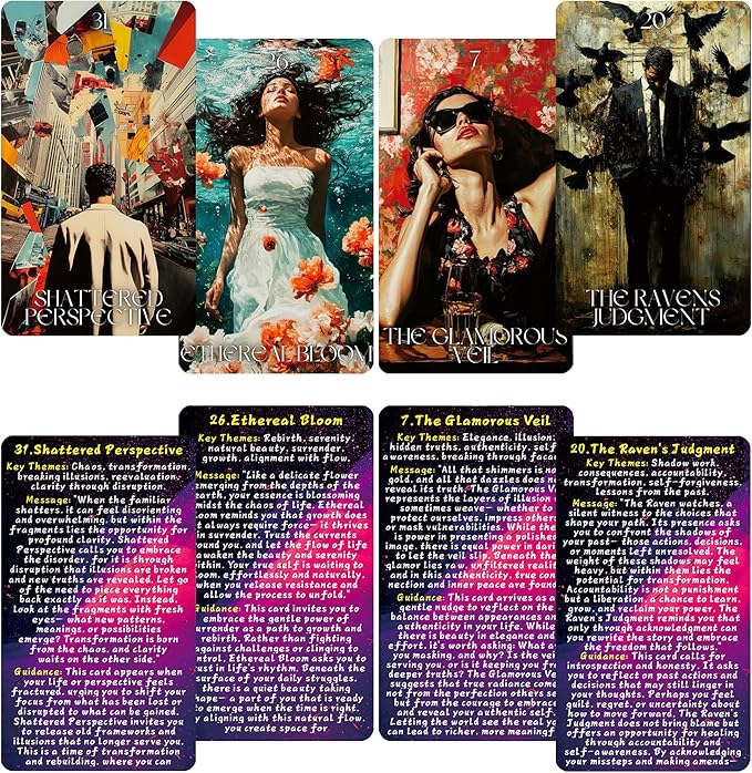Echoes of The Soul Oracle Cards with Guidebook, 80 Oracle Deck Help You delve into The Realms of Introspection, Emotional Healing, and Spiritual Alignment