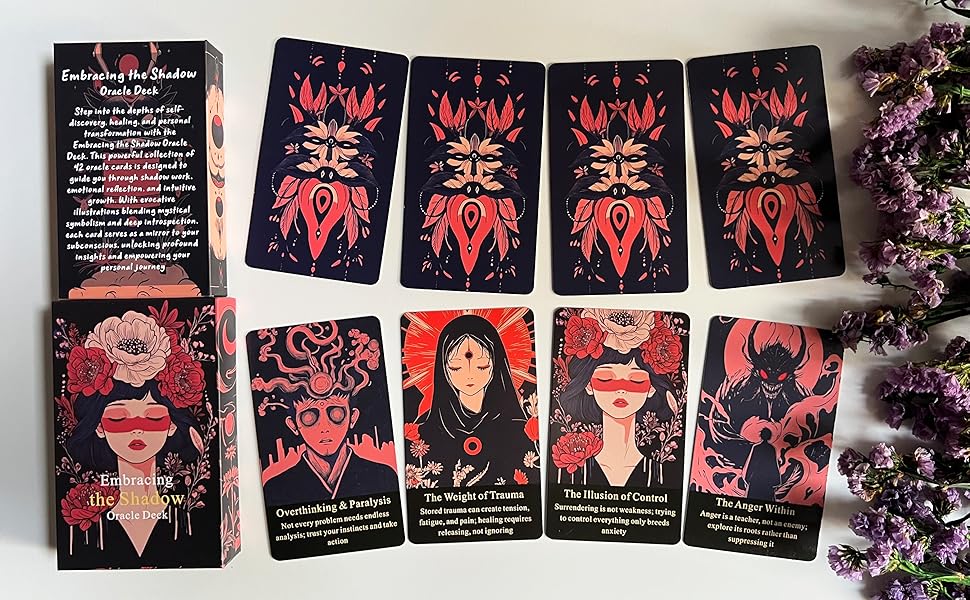 Embracing The Shadow Oracle Deck, Emotional Healing Oracle Cards for Beginners, Personal Growth, Spiritual Guidance, Dark Situation Reflection