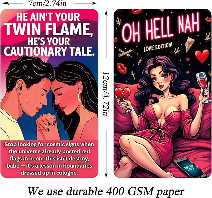 OH HELL NAH Love Oracle Cards, Relationship & Self-Love Guidance Cards, Intuitive Oracle Deck