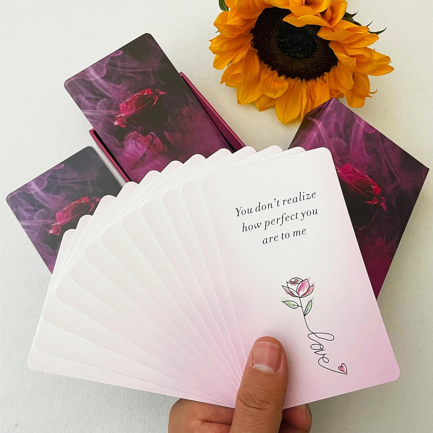 Roses in Love Oracle Cards Deck, Oracle Cards for Beginners, Oracle Deck Help You delve into Your Love Life and Help You Move Towards Your Highest self.