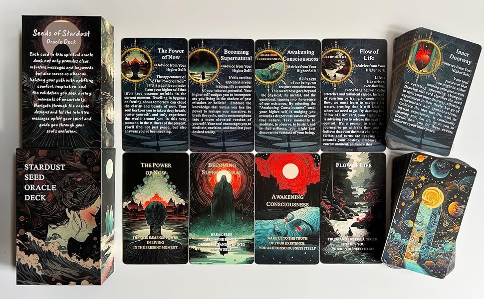 Seeds of Stardust Oracle Deck, Cosmic Oracle Cards for Intuition, 80 Tarot Cards for Divine Guidance and Higher Self Messages