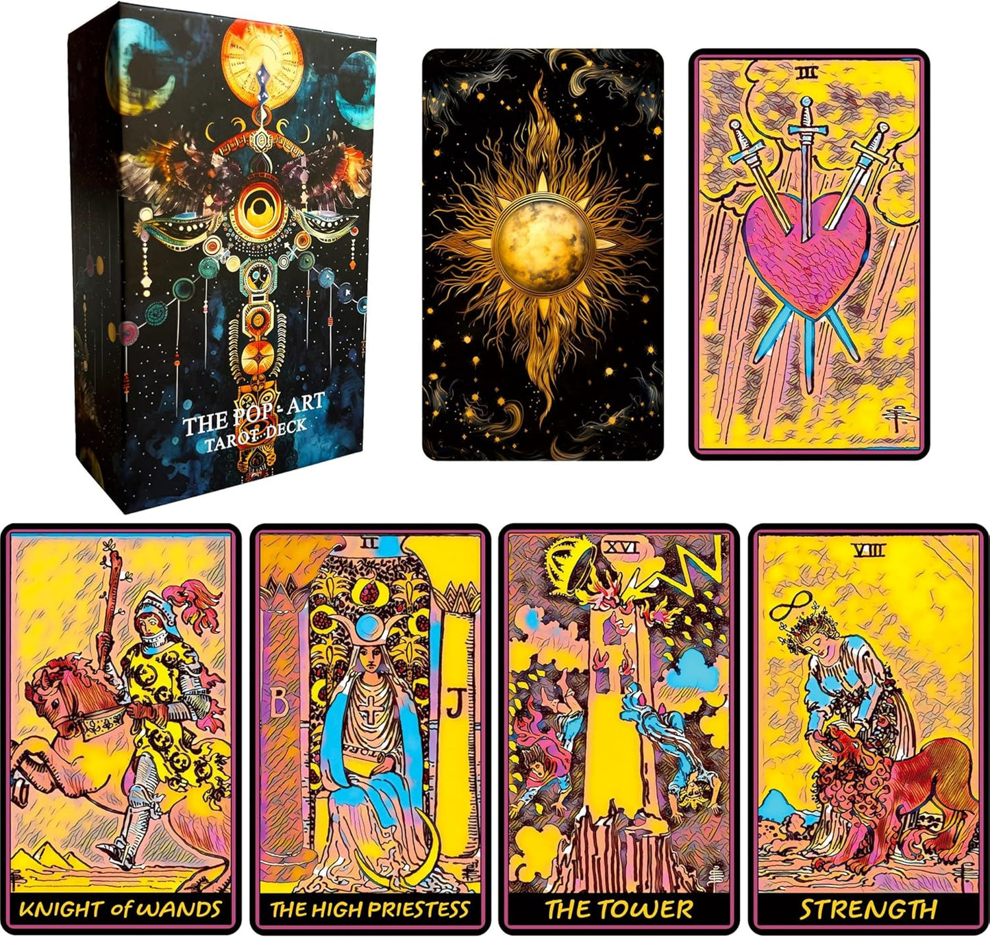 The Pop-Art Tarot Cards for Beginners, Tarot Cards with Guide Book