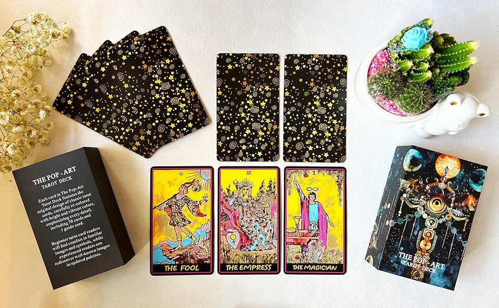 The Pop-Art Tarot Cards for Beginners – Tarot Cards with Guide Book, Tarot Cards Aesthetic,Positive Tarot Cards