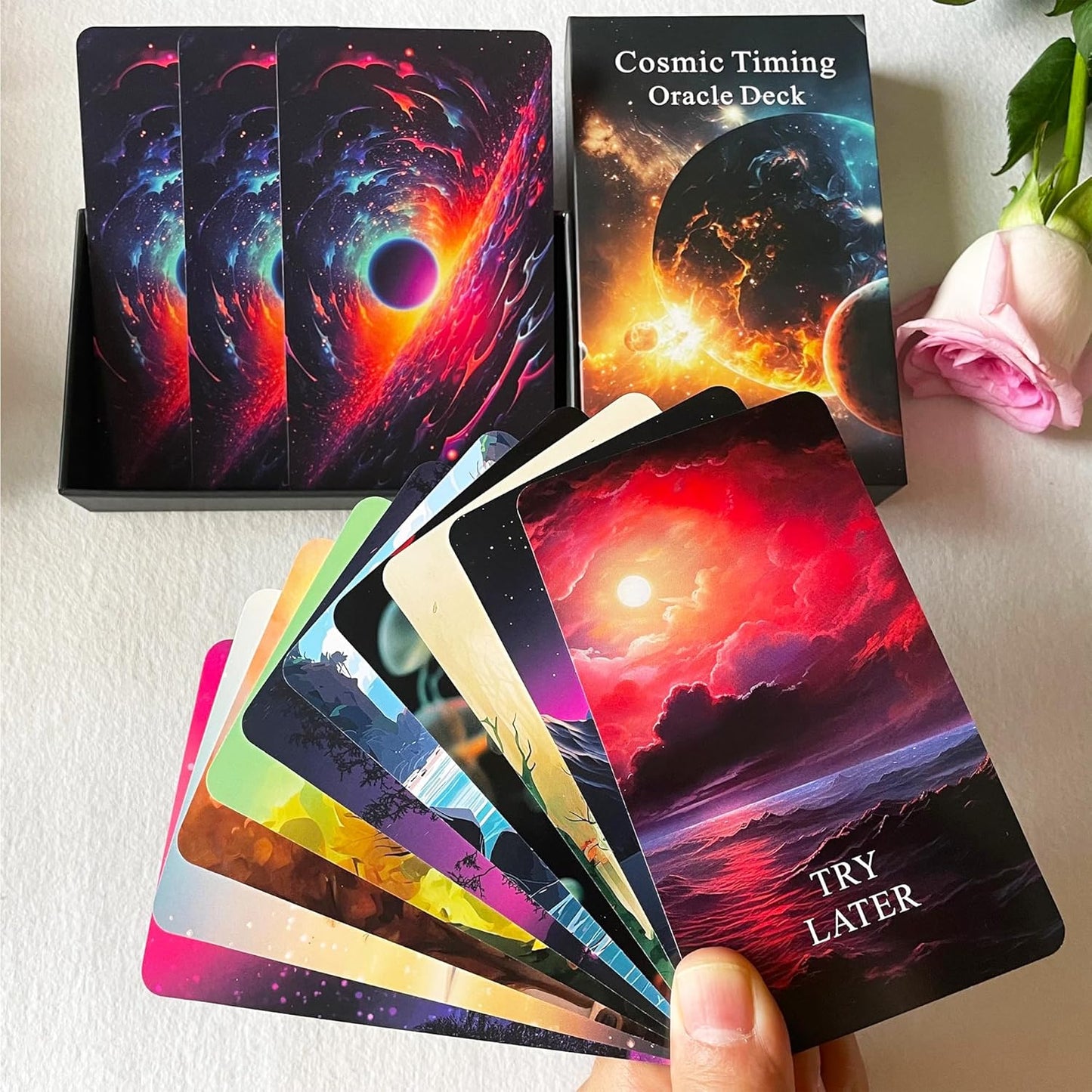 Time Oracle Cards Deck, Cosmic Timing Oracle Cards, Oracle Cards for Beginners, Divine Timing Oracle Deck to Help You Predict Time Frames.