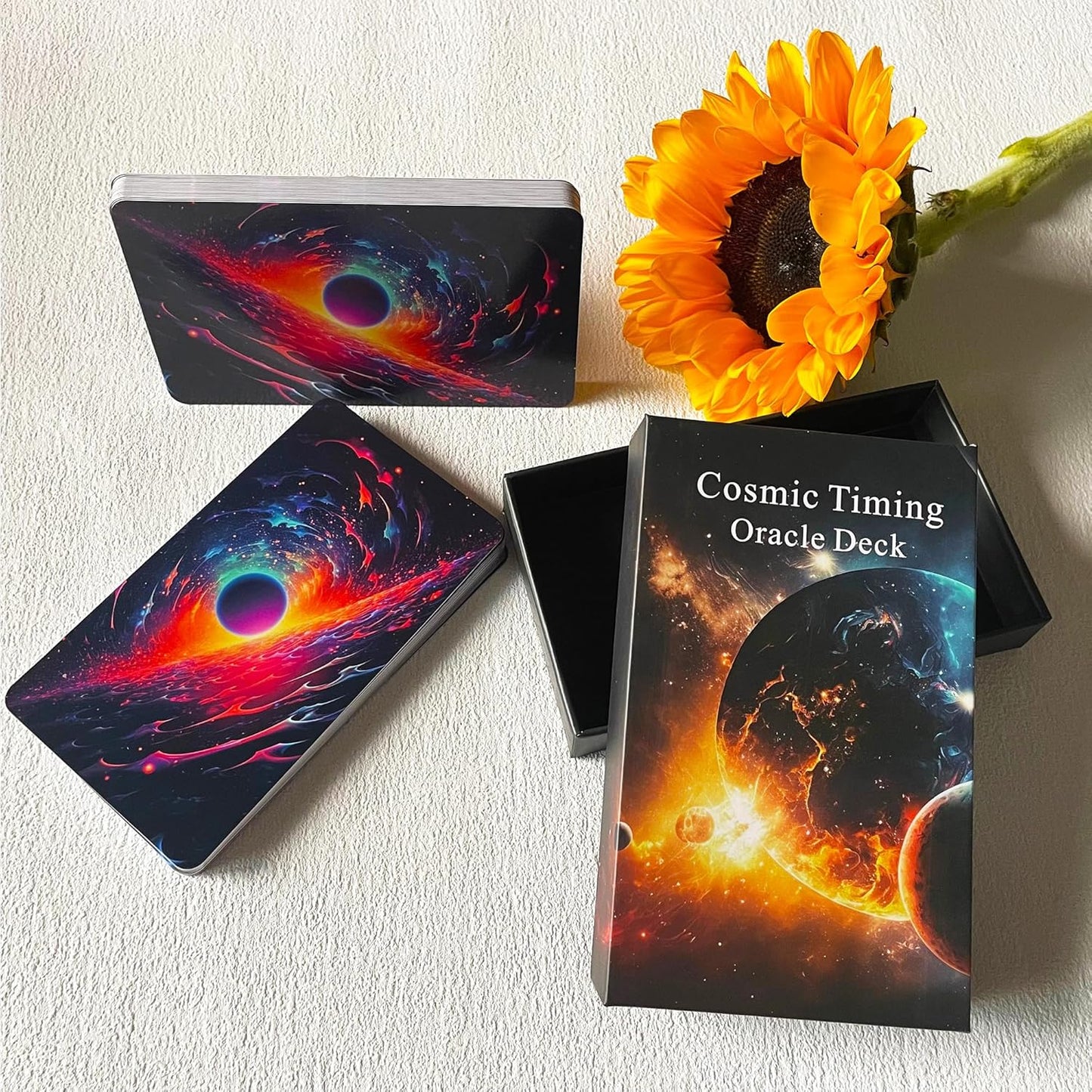 Time Oracle Cards Deck, Cosmic Timing Oracle Cards, Oracle Cards for Beginners, Divine Timing Oracle Deck to Help You Predict Time Frames.