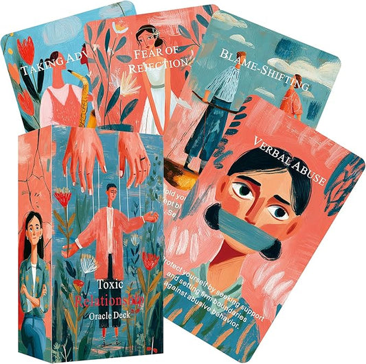 Toxic Relationship Oracle Cards, 56-Card Oracle Deck is Your Ultimate Guide to Recognizing Toxic Patterns, Setting Boundaries, and Reclaiming Your Inner Power