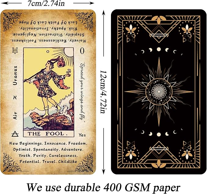 Vintage Tarot Deck, Classic Tarot Cards for Beginners, Spiritual Guidance & Intuitive Reading Deck