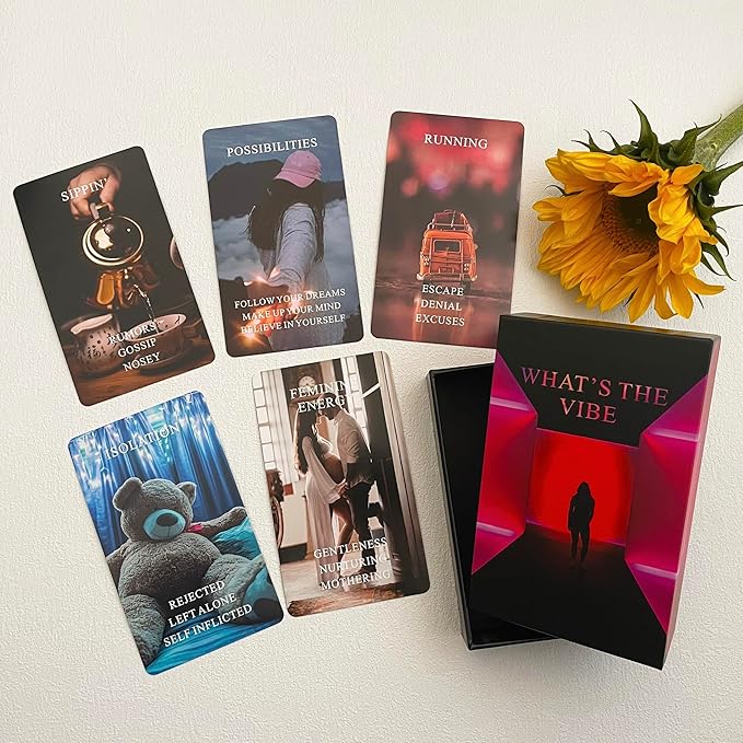 What's The Vibe Oracle Deck, Intuitive Reading & Self-Discovery Cards, Spiritual Insight and Mindfulness Tool