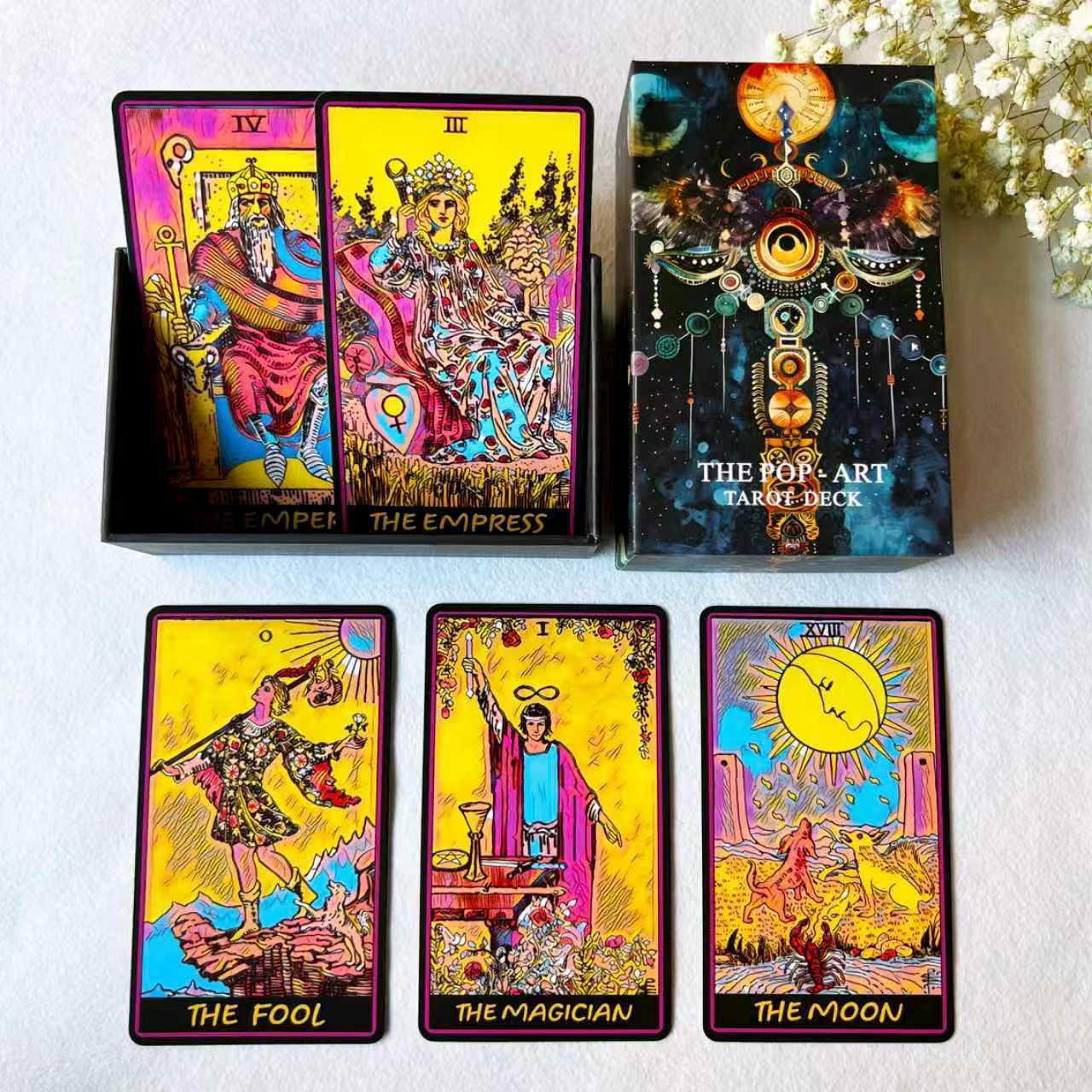 The Pop-Art Tarot Cards for Beginners – Tarot Cards with Guide Book, Tarot Cards Aesthetic,Positive Tarot Cards