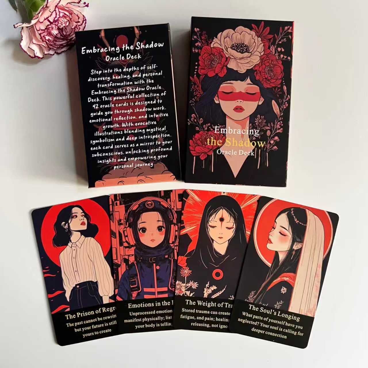Embracing The Shadow Oracle  Deck Cards – Emotional Healing Oracle Cards for Beginners, Personal Growth, Spiritual Guidance, Oracle Cards Online