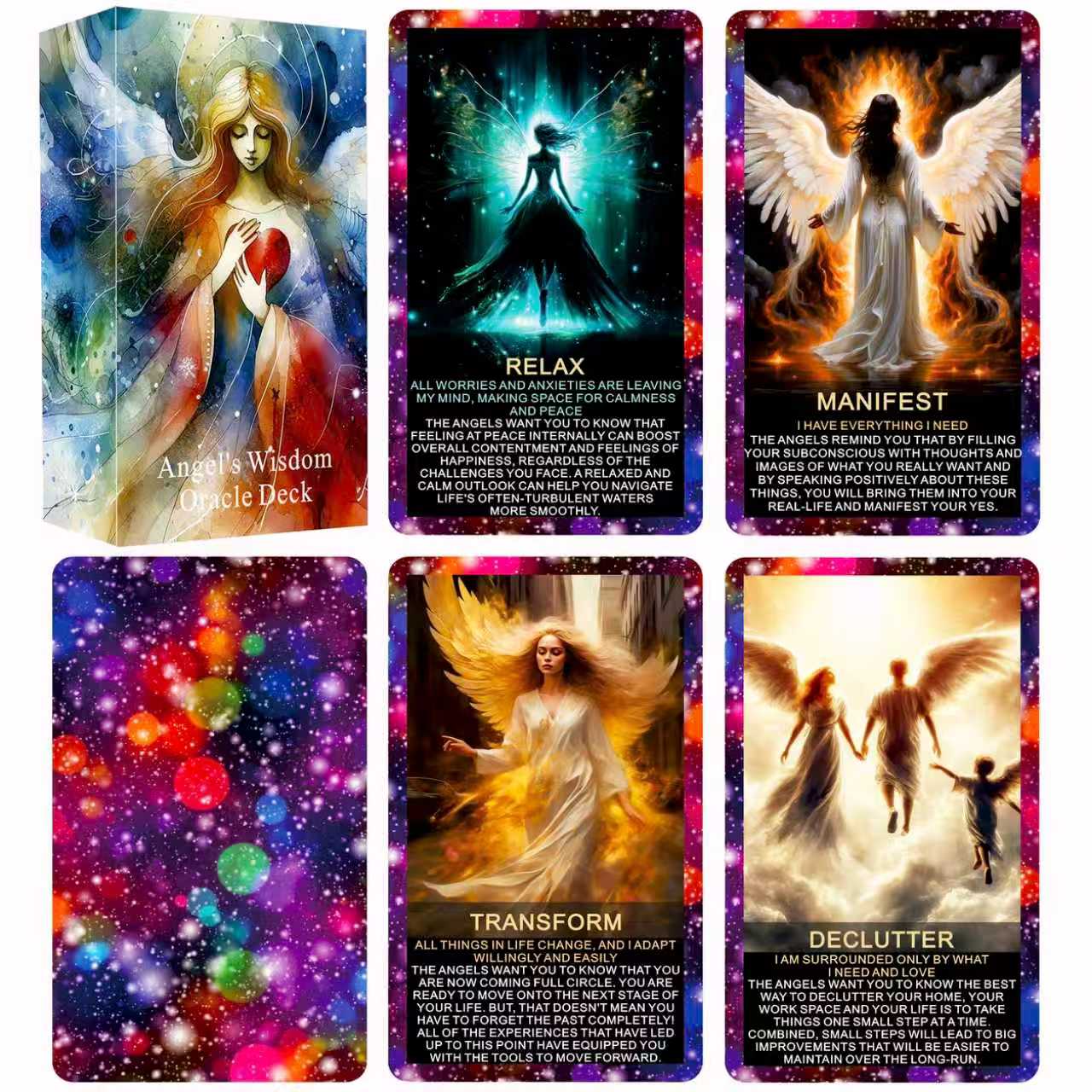 Angel's Wisdom Oracle Cards Online – Oracle Cards for Beginners, Angel Number Affirmation Cards, Oracle Deck Used for Your Path to Divine Guidance