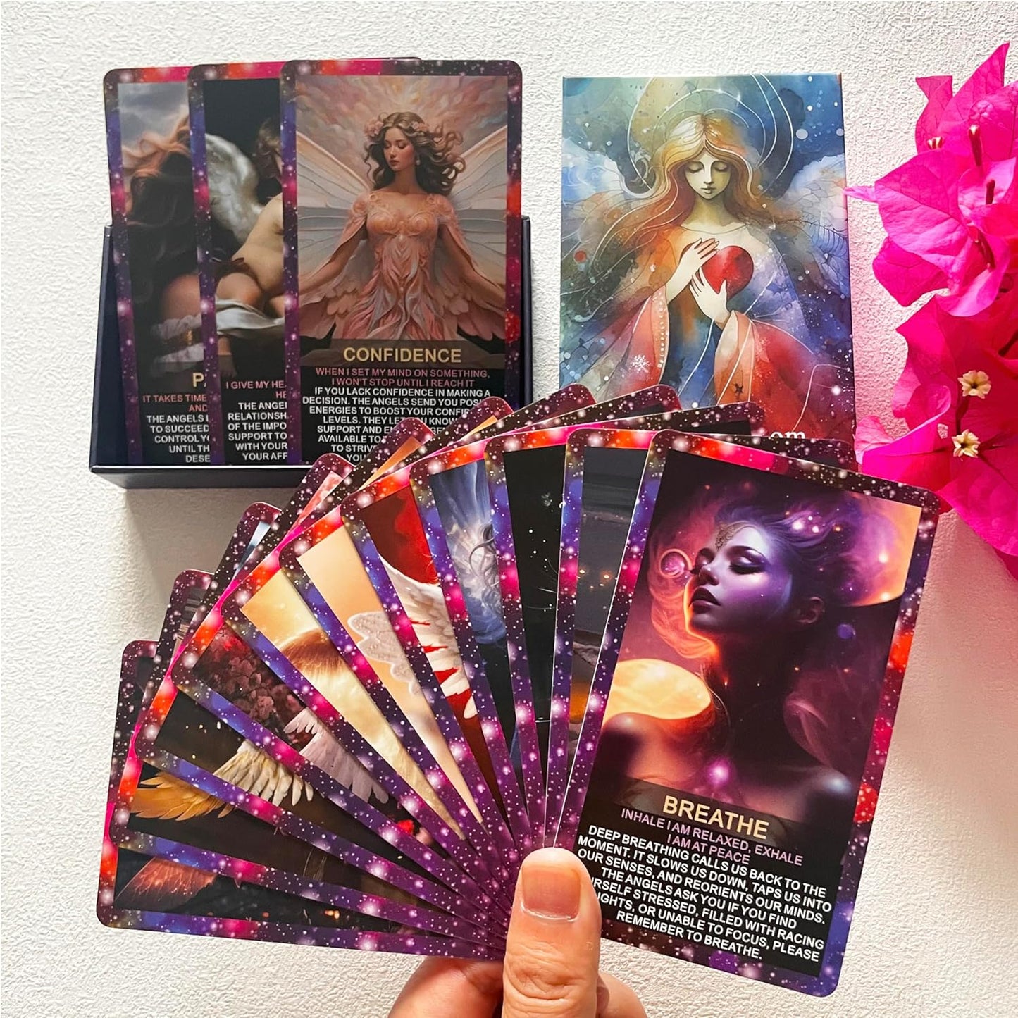 Angel's Wisdom Oracle Cards Deck, Oracle Cards for Beginners, Angel Number Affirmation Cards, Oracle Deck Used for Your Path to Divine Guidance