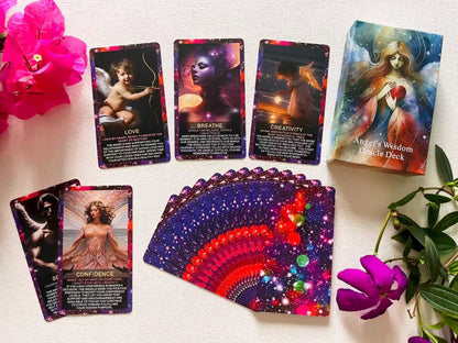 Angel's Wisdom Oracle Cards Online – Oracle Cards for Beginners, Angel Number Affirmation Cards, Oracle Deck Used for Your Path to Divine Guidance