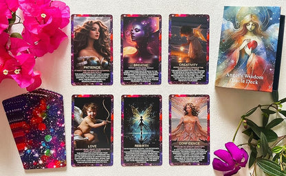 Angel's Wisdom Oracle Cards Deck, Oracle Cards for Beginners, Angel Number Affirmation Cards, Oracle Deck Used for Your Path to Divine Guidance