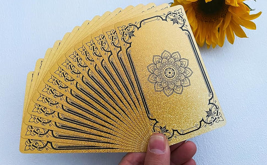 Black Gold Tarot Cards Set, Beginner's Tarot Cards with Meanings, Gold Gilded Edges Deck with Guide Book