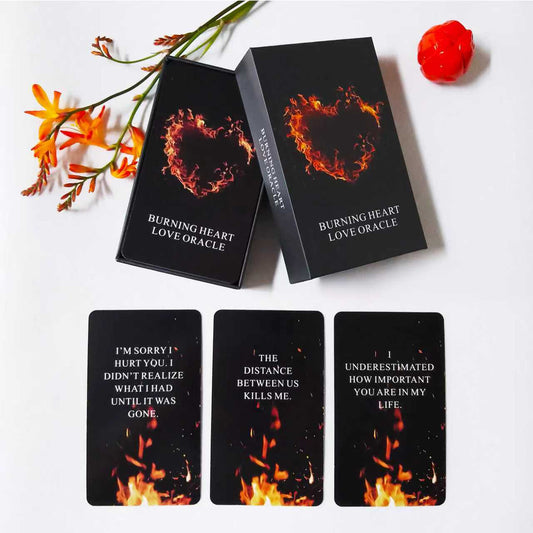 Burning Heart Love Oracle Cards Online – Twin Flame Oracle Cards, Oracle Deck Help You Gain Insight into What The Person is Thinking or Trying to Communicate with You
