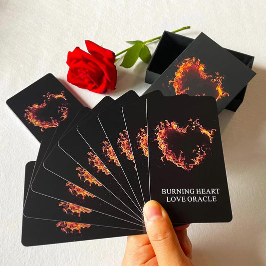 Burning Heart Love Oracle Cards Deck, Twin Flame Oracle Cards, Oracle Deck Help You Gain Insight into What The Person is Thinking or Trying to Communicate with You