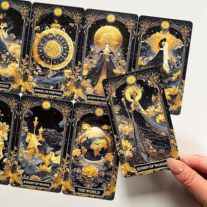 Celestial Tarot Cards for Beginners – Blue Gold Edge Spiritual Deck