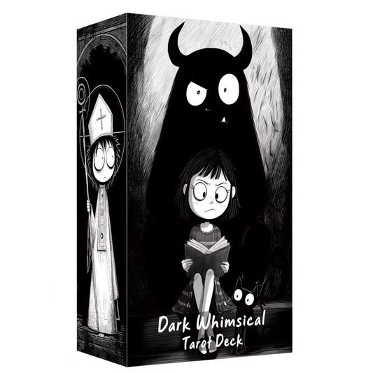 Dark Whimsical Tarot Cards for Beginners, Dark Whimsical Cartoon Style Tarot Deck with Quirky Characters and Expressive Visuals, Fortune Telling Cards