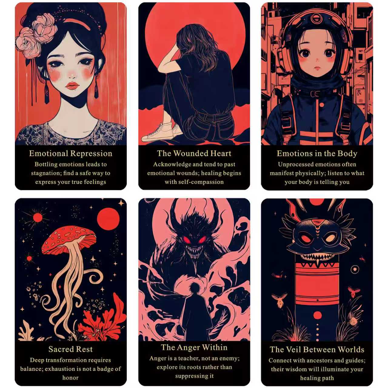 Embracing The Shadow Oracle  Deck Cards – Emotional Healing Oracle Cards for Beginners, Personal Growth, Spiritual Guidance, Oracle Cards Online