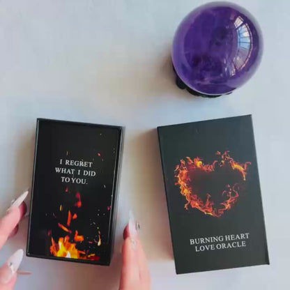 Burning Heart Love Oracle Cards Online – Twin Flame Oracle Cards, Oracle Deck Help You Gain Insight into What The Person is Thinking or Trying to Communicate with You