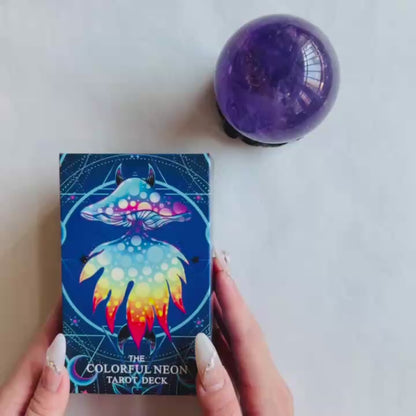 Colorful Neon Tarot Cards for Sale With Guidebook - 78 Classic Cards With Meanings, Original Tarot Cards