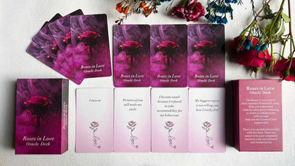 Roses in Love Oracle Cards Deck – Oracle Cards for Beginners, Oracle Deck Help You delve into Your Love Life and Help You Move Towards Your Highest self.