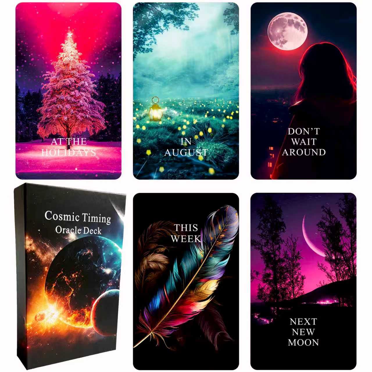 Time Oracle Cards Deck – Cosmic Timing Oracle Cards, Oracle Cards for Beginners, Divine Timing Oracle Deck to Help You Predict Time Frames.