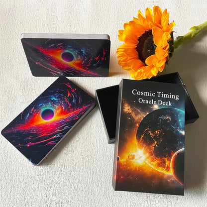 Time Oracle Cards Deck, Cosmic Timing Oracle Cards, Oracle Cards for Beginners, Divine Timing Oracle Deck to Help You Predict Time Frames.