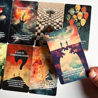 Toxic Relationship Oracle Cards, 56-Card Oracle Deck is Your Ultimate Guide to Recognizing Toxic Patterns, Setting Boundaries, and Reclaiming Your Inner Power