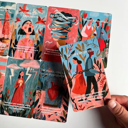 Toxic Relationship Oracle Cards, 56-Card Oracle Deck is Your Ultimate Guide to Recognizing Toxic Patterns, Setting Boundaries, and Reclaiming Your Inner Power