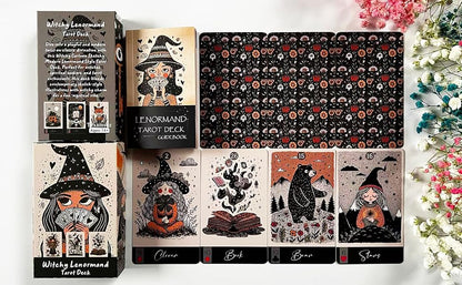 Witchy Lenormand Oracle Cards for Beginners – 36 Card Divination Deck with Guidebook