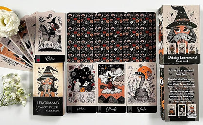 Witchy Lenormand Oracle Cards for Beginners – 36 Card Divination Deck with Guidebook