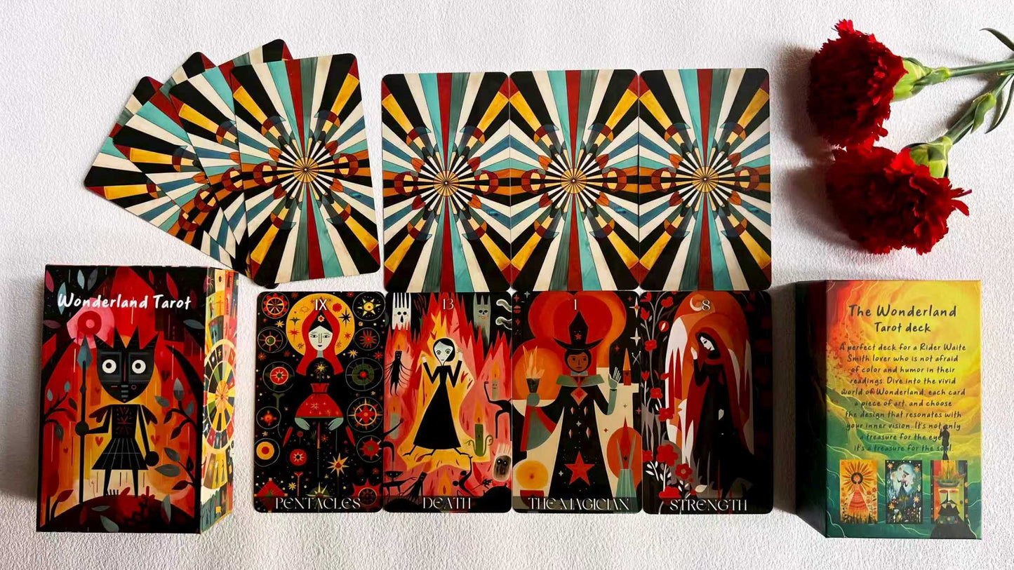 Wonderland Tarot Cards for Beginners – Fantasy Illustrated Deck for Intuitive Reading